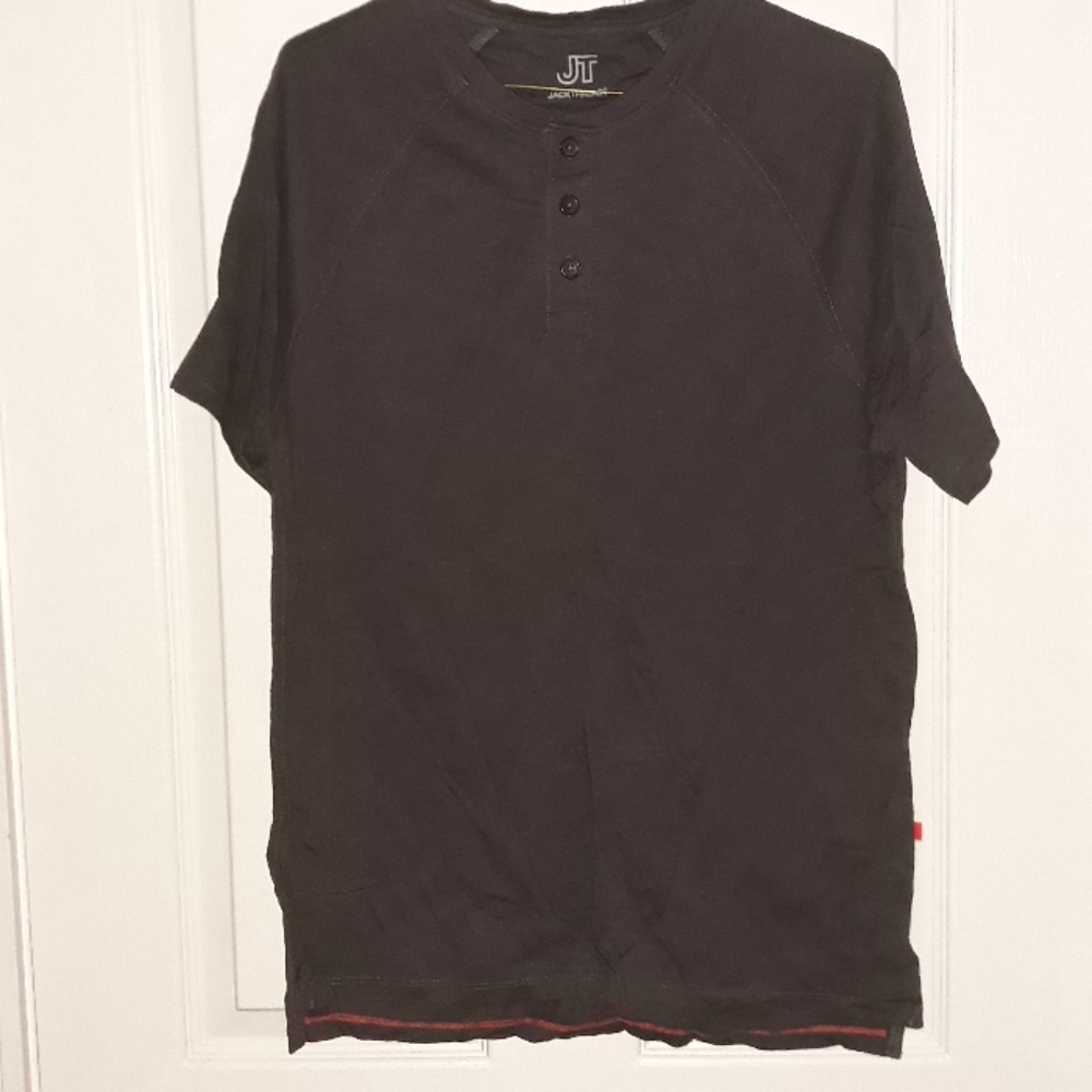 Mens button up t-shirt